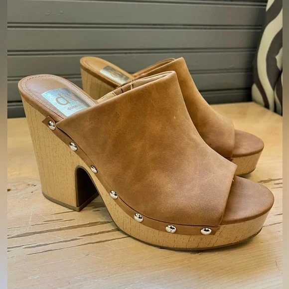 Dolce Vita Shoes Dolce Vita Platform Clogs Mules Size Tan1